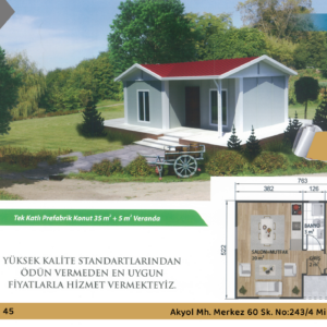 KP100 40 m² Prefabrik Ev