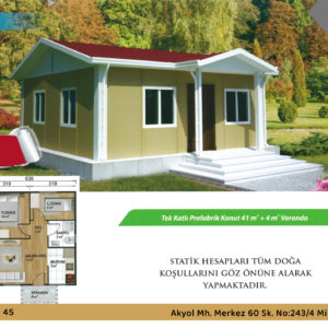KP101 45 m² Prefabrik Ev
