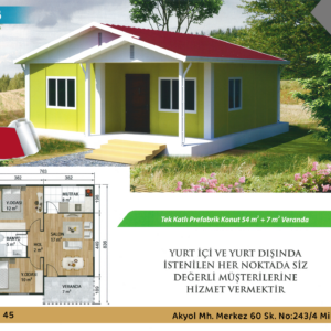 KP105 61 m² Prefabrik Ev
