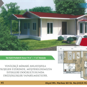 KP112 81 m² Prefabrik Ev
