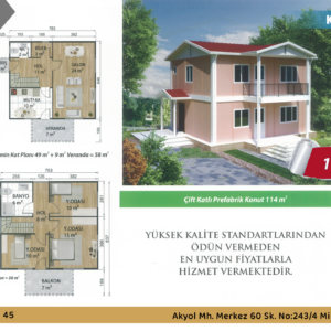 KP205 114 m² Prefabrik Ev